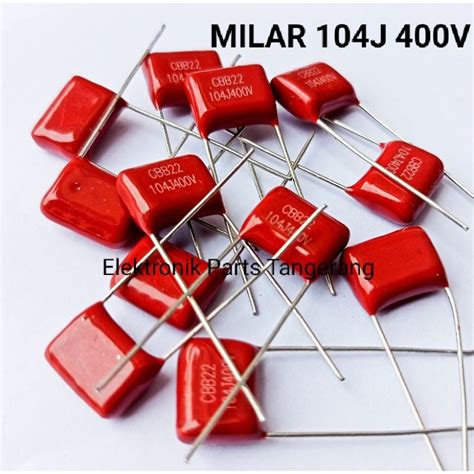 Jual CAPACITOR MILAR 104J 400V MILAR 104 J 400V KAPASITOR MILAR 104J