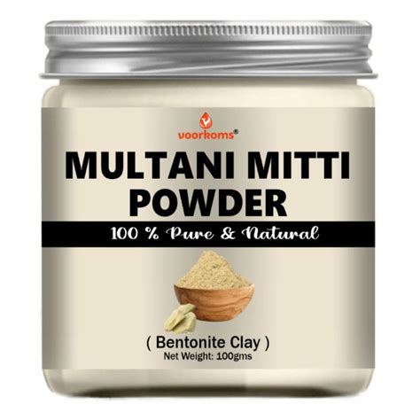 Voorkoms Multani Mitti Powder 100g Natural Clay For Skin Care And