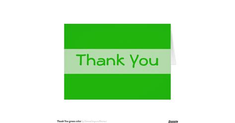 Thank You green colour Greeting Card | Zazzle