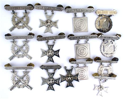 Sold Price Lot Of Usmc Sterling Marksmanship Badges July 6 0120 9