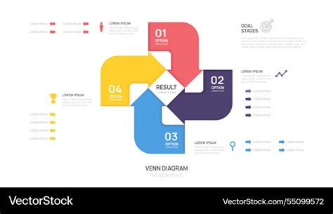 Venn Diagram Infographic Chart Template Royalty Free Vector 