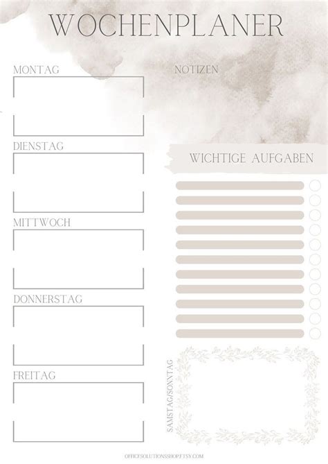 Kostenlose Pdf Wochen Planer Essensplan Printables Artofit