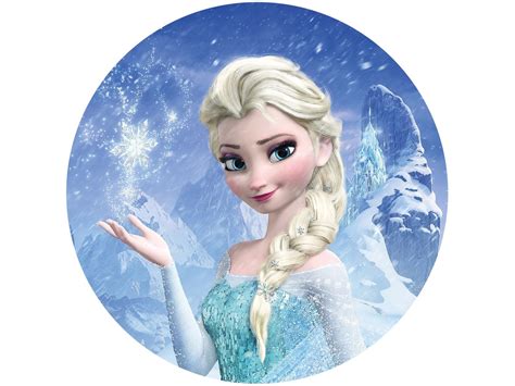 Fondant Paper Frozen Elsa 2 Round 20cm All Images Pati Versand