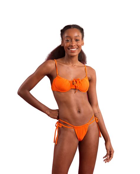 Bikini Tops Top Dots Orange Balconet Tie Brand Rio De Sol