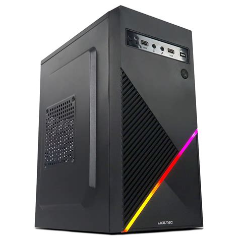 Gabinete Liketec One Rgb Mid Tower M Atx Black Sem Fonte Sem Fan