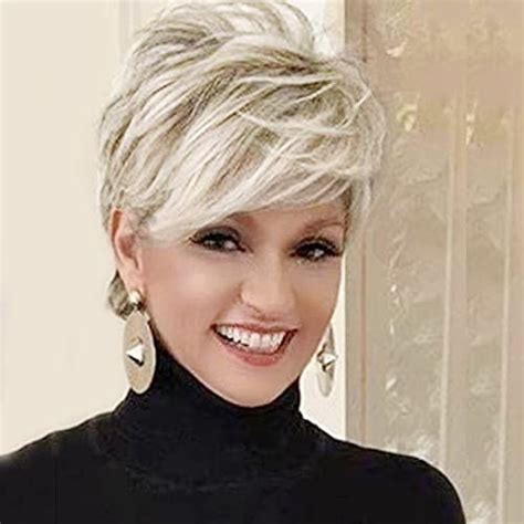 Amazon Sallcks Short Blonde Wigs For Women Layered Synthetic Heat