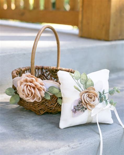 Flower Girl Basket Willow Wedding Basket Wedding Basket Set Ring Bearer