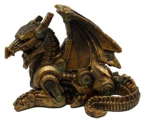 Ebros Gift Steampunk Dragon Figurine Cyber Robot Flying Machine