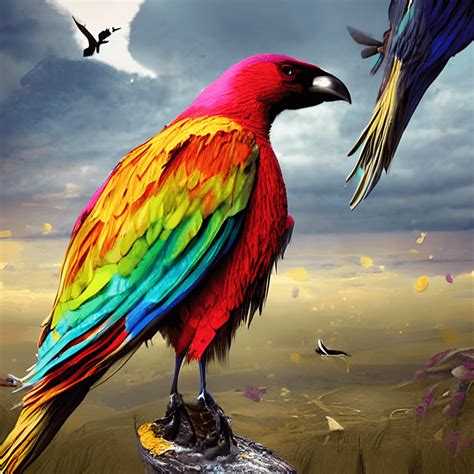 Rainbow Crow 3D Masterpiece · Creative Fabrica