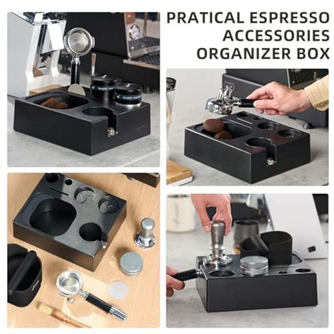 Espresso Knock Box, 10 in 1 Espresso Tamping Station ABS Coffee Knock Box Espresso Accessories ...