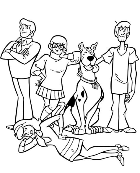 Scooby-Doo characters coloring sheet