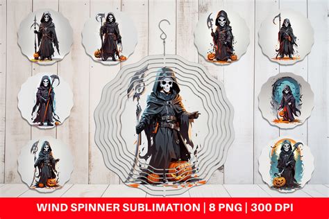 Wind Spinner Halloween Grim Reaper Graphic By Artnoy Creative Fabrica