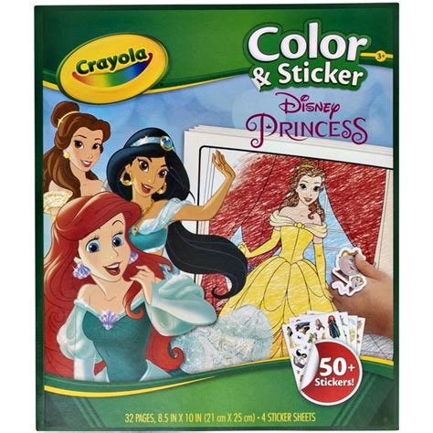 Crayola Disney Princess Color Sticker Book Big W