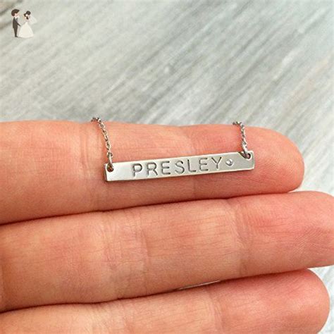 Bar Name Necklace Personalized Bar Necklace Minimal Bar Name Silver