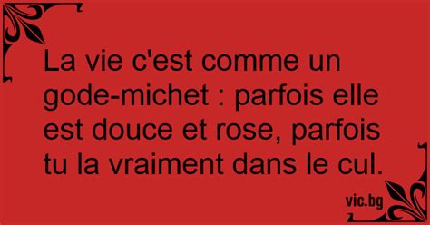 La Vie C Est Comme Un Gode Michet Parfois Elle Est Douce Et Rose