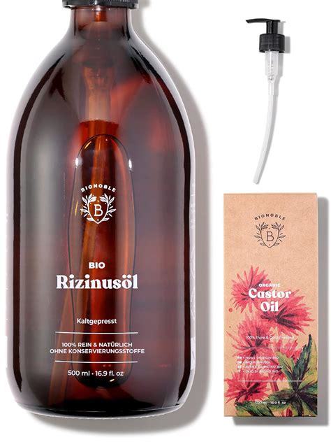 Bionoble Rizinusöl Bio 500ml 100 Rein Natürlich Kaltgepresst