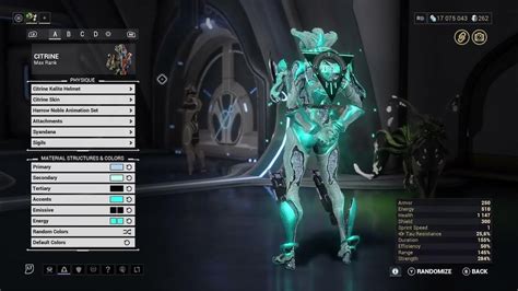 Warframe 1st Skin Citrine Fashion Frame Detailed Youtube