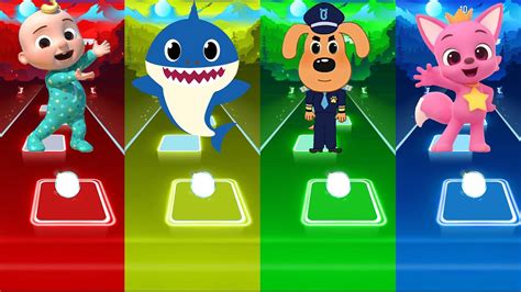 Cocomelon Vs Baby Shark Vs Sheriff Labrador Vs Pinkfong Tiles Hop