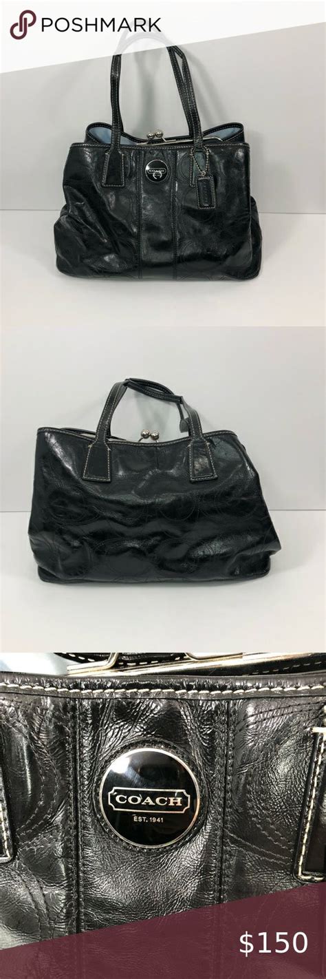 Coach black stitched C logo carryall bag Carry All Bag, Silver Bars ...