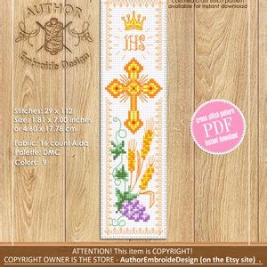 Bible Bookmark Cross Stitch Pattern PDF Download Simple Handmade ...