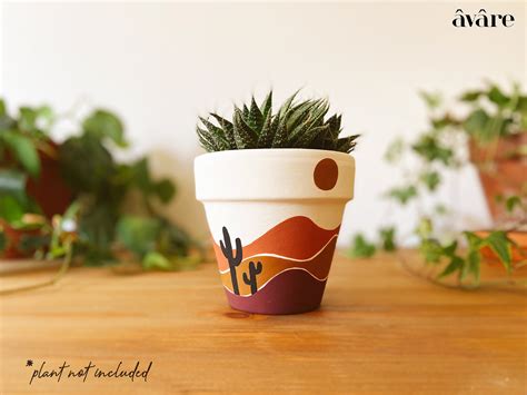 Hand Painted Planter Arizona Desert Cacti Terracotta Pot Etsy Canada