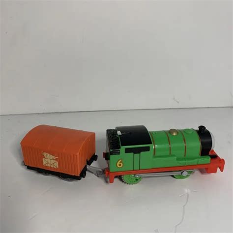 Thomas Friends Trackmaster Motorized Percy Train Engine With Cargo