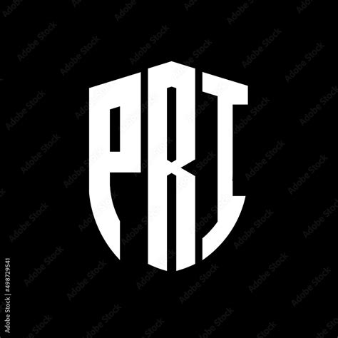 PRI letter logo design. PRI modern letter logo with black background ...