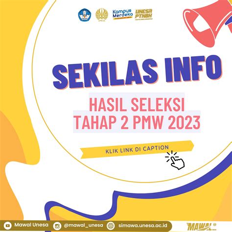 Pengumuman Hasil Seleksi Tahap 2 PMW 2023