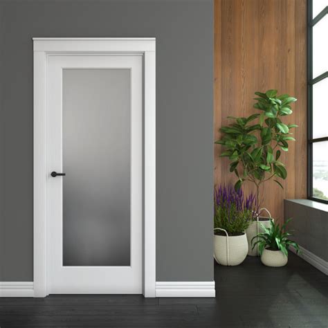 EightDoors 80'' Solid Wood Glass Painted Standard Door & Reviews | Wayfair