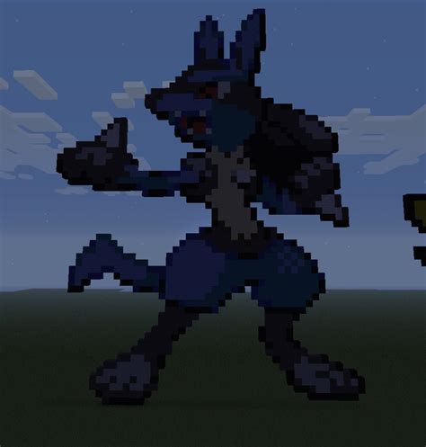 Lucario pixel art Minecraft Project