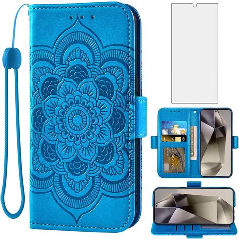 Asuwish Phone Case For Samsung Galaxy S24 Ultra 5g Wallet Cover With Tempered Glass