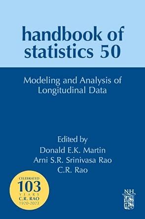 Handbook Of Statistics Vol 50 Modeling And Analysis Of Longitudinal