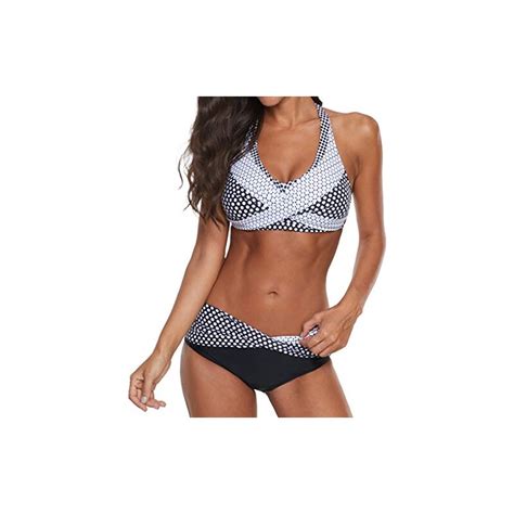 VJGOAL Donna Nuovo Punto Polka Costumi Da Bagno Donna Due Pezzi Vita Alta VJGOAL Micro Bikini