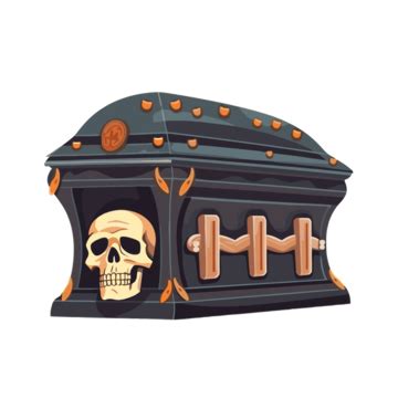 Coffin Clipart Skull Is Inside A Dark Coffin Cartoon Vector, Coffin ...