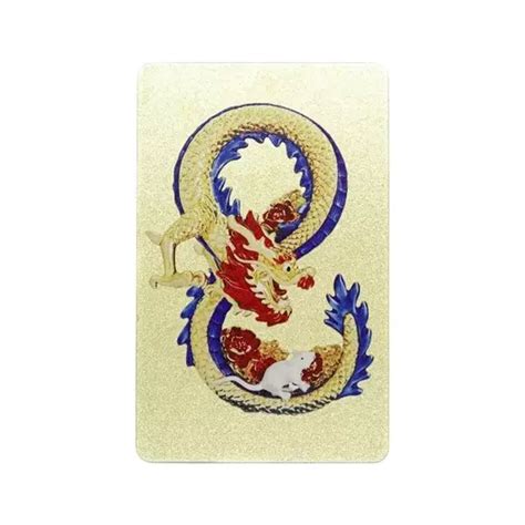 Card Feng Shui Din Plastic Amuleta Cifra A Prosperitatii Cu Dragon Si