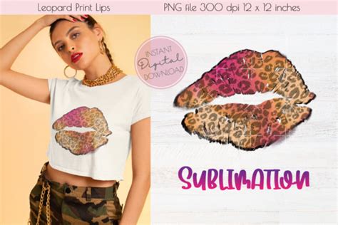 Leopard Sexy Lips Sublimation PNG File Illustration Par Orange Brush