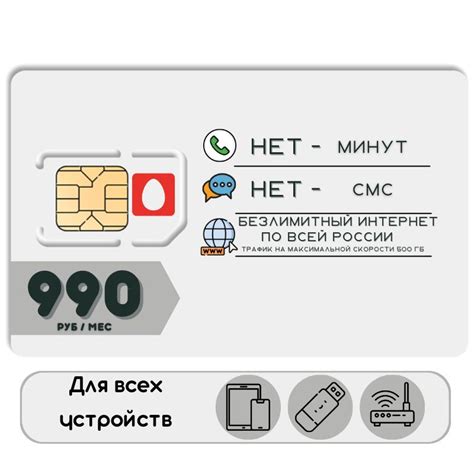 Sim карта Комплект Сим карта Безлимитный интернет 990 руб в месяц