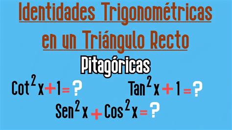 Identidades Trigonom Tricas Pitag Ricas Youtube