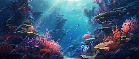 Premium AI Image | Underwater coral reef and ocean for wallpaper