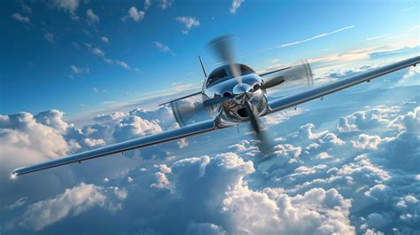 airplane flying  propeller  blue sky  stock photo