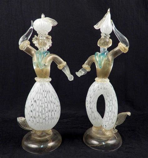 Pair Of Murano Art Glass Figurines