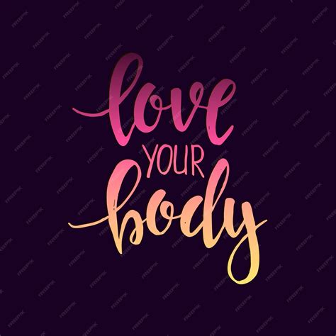 Premium Vector Love Your Body Hand Drawn Typography Poster