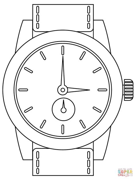 Wrist Watch Coloring Page Free Printable Coloring Pages