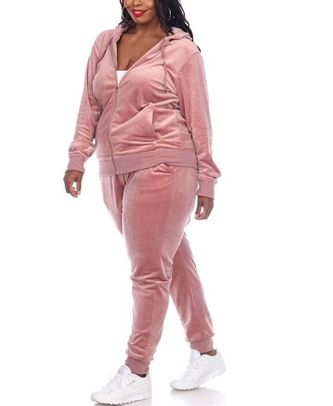 White Mark Plus Size Velour Tracksuit Loungewear 2pc Set And Reviews