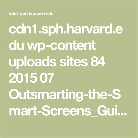 Cdn1 Sph Harvard Edu Wp Content Uploads Sites 84 2015 07 Outsmarting