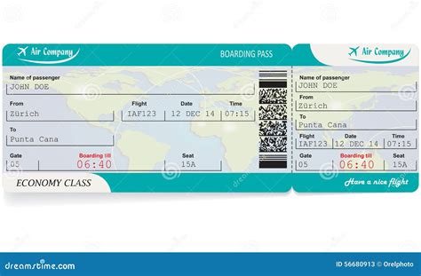 Mod Le De Billet De Carte D Embarquement De Ligne A Rienne Illustration