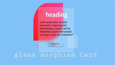 Css Creative Glass Morphism Card Hover Animation Html Css Youtube