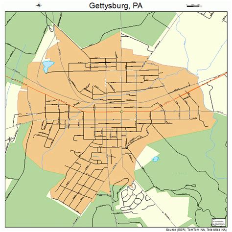 Gettysburg Pennsylvania Street Map 4228960