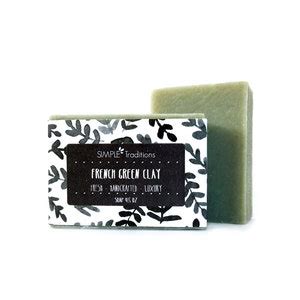 French Green Clay Acne Soap Facial Soap Natural Artisan - Etsy