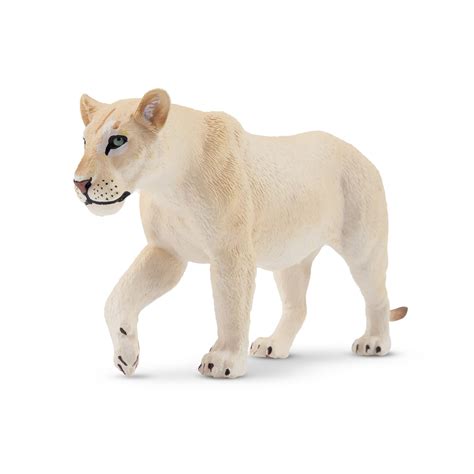 Toymany Walking White Lioness | Realistic Animal Figurine Toy